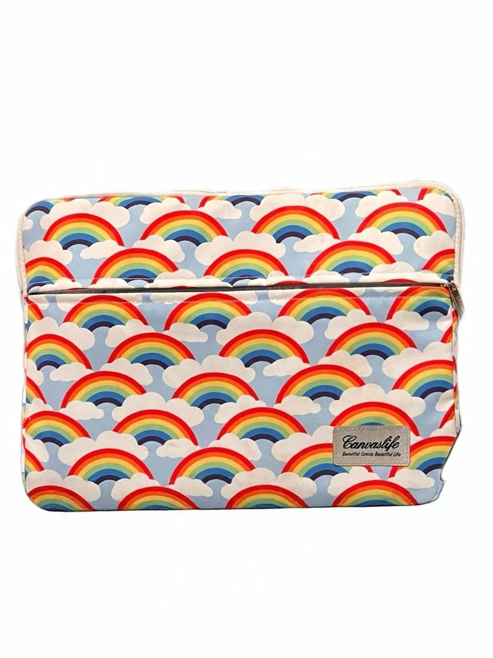 Canvaslife 13 inch Rainbow Cloud Laptop Sleeve with pocket waterproof